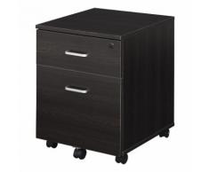 Cassettiera Portadocumenti Da Ufficio 40x44x54,6 Cm 2 Cassetti In Legno Vins Nera