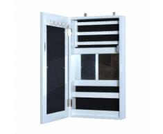 Armadio Portagioie Con Specchiera Da Parete In Legno Bianco 31x56x8.5 Cm Benzoni