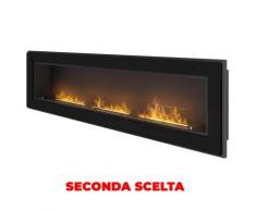 Camino A Bioetanolo Da Parete 180x49 Cm Frame 1800 Nero Seconda Scelta