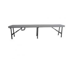 Panca Rettangolare Pieghevole 183x30x44 Cm Horeca Bianco