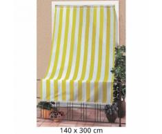 Tenda Da Sole Per Sormonto 140x300cm Con Anelli Tessuto A Strisce Giallo
