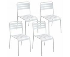 Set 4 Sedie Da Giardino In Acciaio Kraus Brunelleschi Bianche