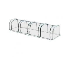 Serra Da Giardino A Tunnel In Pvc Con 4 Porte Avvolgibili In Acciaio E Pvc Trasparente 400x100x80 Cm Miozzi