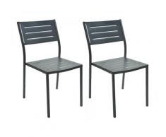 Set 2 Sedie Da Giardino 46x58x84 Cm In Acciaio Pasotti Dorio Antracite