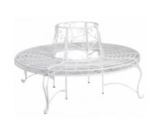 Panchina Rotonda Da Giardino In Metallo Ø151 Cm Adami Bianca