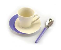 Set Caffè 3 Pezzi Tazzina + Sottotazza + Cucchiaino Eme Natura Water Indaco