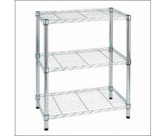 Scaffale In Acciaio Cromato 3 Piani 36x60x75cm Tosini Light Ac1424-3