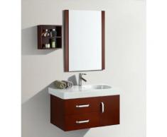 Mobile Bagno Sospeso 82 Cm In Legno Massello Con Specchiera Vorich Elisir