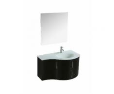 Mobile Bagno Sospeso 104 Cm Lavabo E Specchio Vorich Kursal Destra Nero