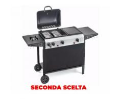 Barbecue A Gas Gpl Con Pietra Lavica 3 Fuochi Ompagrill 4080 Double Seconda Scelta