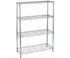 Scaffale In Acciaio Cromato 4 Piani 36x90x137cm Tosini Light Ac1436-4