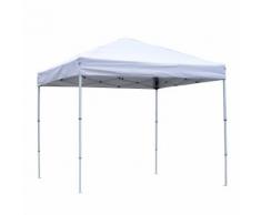Gazebo Da Giardino 2.5x2.5m In Acciaio Pieghevole Tessuto Oxford Bianco Miozzi