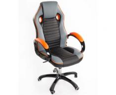 Sedia Poltrona Presidenziale Da Gaming Ufficio In Eco Pelle Bozzini Sport Racing Arancione
