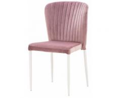 Sedia In Tessuto Vellutato 47x57x88 Cm Nuzzi Conchiglia Rosa Antico