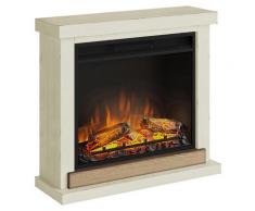 Camino Elettrico Da Pavimento Effetto Fiamma 1500w Tagu Hagen Avorio Antico