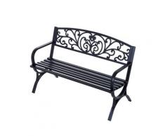 Panchina Da Giardino 2 Posti In Ghisa Lavorata Nero 127x60x85 Cm Miozzi