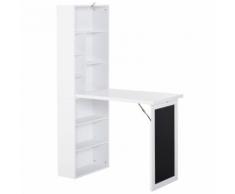 Scrivania Da Ufficio Pieghevole Con Libreria 98x51x153 Cm Hmc Bianca