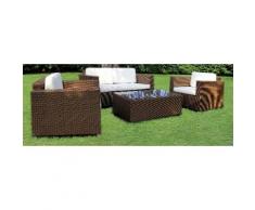 Set Da Giardino Divano Poltrone E Tavolino In Polyrattan Morel Venezia Marrone