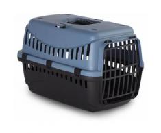 Trasportino Per Cani E Gatti 39x26x25cm In Polipropilene Fazzi Blu E Nero