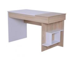 Scrivania Da Ufficio Salvaspazio Con Piano Sollevabile In Legno Bianco 120x60x74 Cm Benzoni