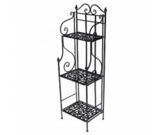 Scaffale Per Piante In Metallo 3 Piani 35x29h118cm Adami Jessica Nero
