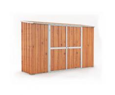 Casetta Box Da Giardino In Lamiera Di Acciaio Porta Utensili 307x100x192 Cm Enaudi Legno