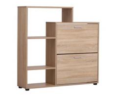 Scarpiera Salvaspazio 20 Paia Da Ingresso In Legno Libreria 101.5x25.5x98 Cm Benzoni