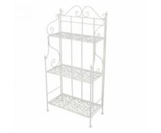 Scaffale Per Piante In Metallo 3 Piani 59x29h118cm Adami Jessica Bianco