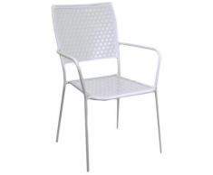 Sedia Da Giardino 55x55x90cm In Ferro Adami Migal Bianca