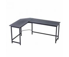 Scrivania Da Ufficio Ad Angolo 168x120x75 Cm In Legno E Metallo Fadami Nero