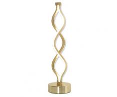 Lampada Da Comodino Abat Jour A Led 12w Ø12,5x45 Cm Oro