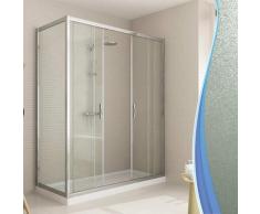 Box Doccia Angolare 90x140 Cm 2 Ante Scorrevoli In Cristallo Opaco 6mm H198 Fosterberg Viborg Duo