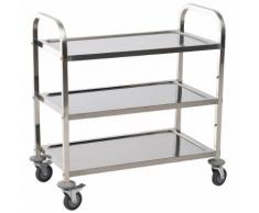 Carrello Portavivande Da Cucina 3 Ripiani In Acciaio Inox 85x45x90 Cm Benzoni