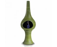 Camino A Bioetanolo Da Pavimento In Ceramica 35x95 Cm Ferazzoli Flute Verde Millerighe