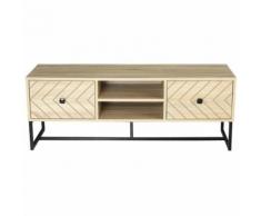 Mobile Tv Basso 2 Cassetti 2 Ripiani 120x39x44,5 Cm In Legno Hmc