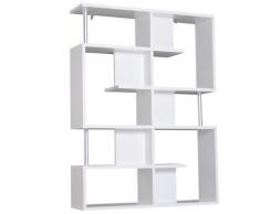 Mobile A Scaffali Libreria 5 Livelli In Legno Bianco 120x28.6x160 Cm Benzoni