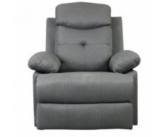 Poltrona Relax Reclinabile Imbottita In Microfibra Grigio Scuro Benzoni
