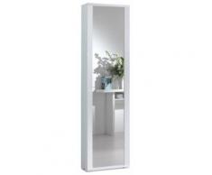 Scarpiera Mobile 7 Ripiani 50x32x182 Cm In Mdf Con Anta A Specchio Vanelli Bianco