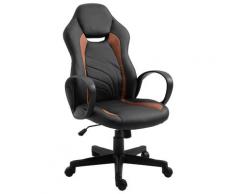 Sedia Da Gaming Ergonomica In Ecopelle Fadami Marrone E Nera