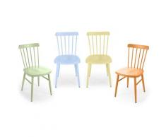 Set 4 Sedie Da Giardino In Acciaio Kraus Giotto Multicolor