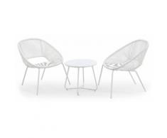 Set Tavolino E 2 Sedie Da Giardino In Acciaio Kraus Michelangelo Bianco