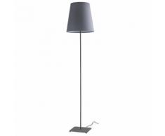 Lampada Da Terra Paralume Tessuto Metallo Grigio Piantana Moderna E27 Ambiente I-elvis-pt Gr