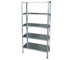 Scaffale 5 Ripiani In Metallo Galvanizzato Fadi Silver