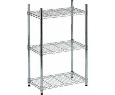 Scaffale In Acciaio Cromato 3 Ripiani 60x35x90 Cm Fadi
