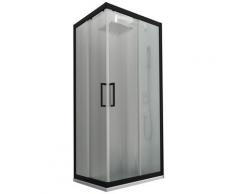 Box Doccia Angolare 120x120 Cm 2 Ante Scorrevoli In Cristallo Cincillà 6mm H190 Dorini Fox Nero Opaco