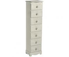 Cassettiera In Legno 7 Cassetti Mini Adami Lipsia Beige Chiaro