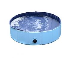 Piscina Pieghevole Per Cani In Pvc Blu Ø80x20 Cm Riotti
