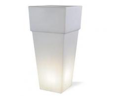 Lampada Vaso Quadrato Grande Colore Bianco Per Esterno Linea Lounge Livos