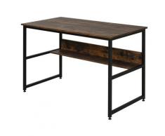Scrivania Da Ufficio 120x60x75 Cm In Metallo E Legno Marrone Rustico