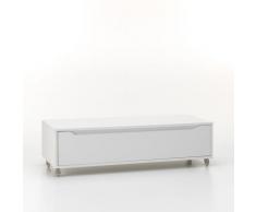 Cassettiera Con Ruote 1 Cassetto 120x45x32 Cm In Legno Tft Belsk Bianco Opaco